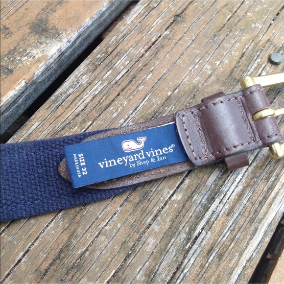 Vineyard Vines Shep & Ian Lighthouse Canvas Belt as 32 Metal Ring Golf Preppy - Picture 3 of 3